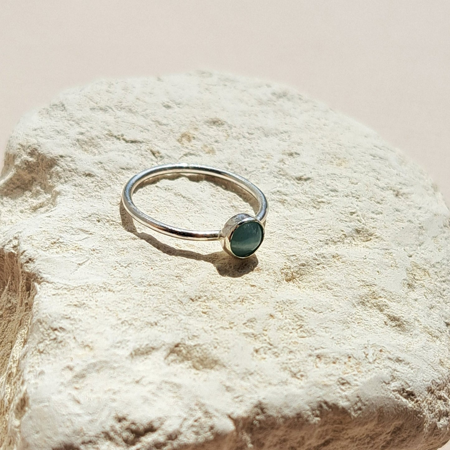 Ren - Amazonite Sterling Silver Stacker Ring