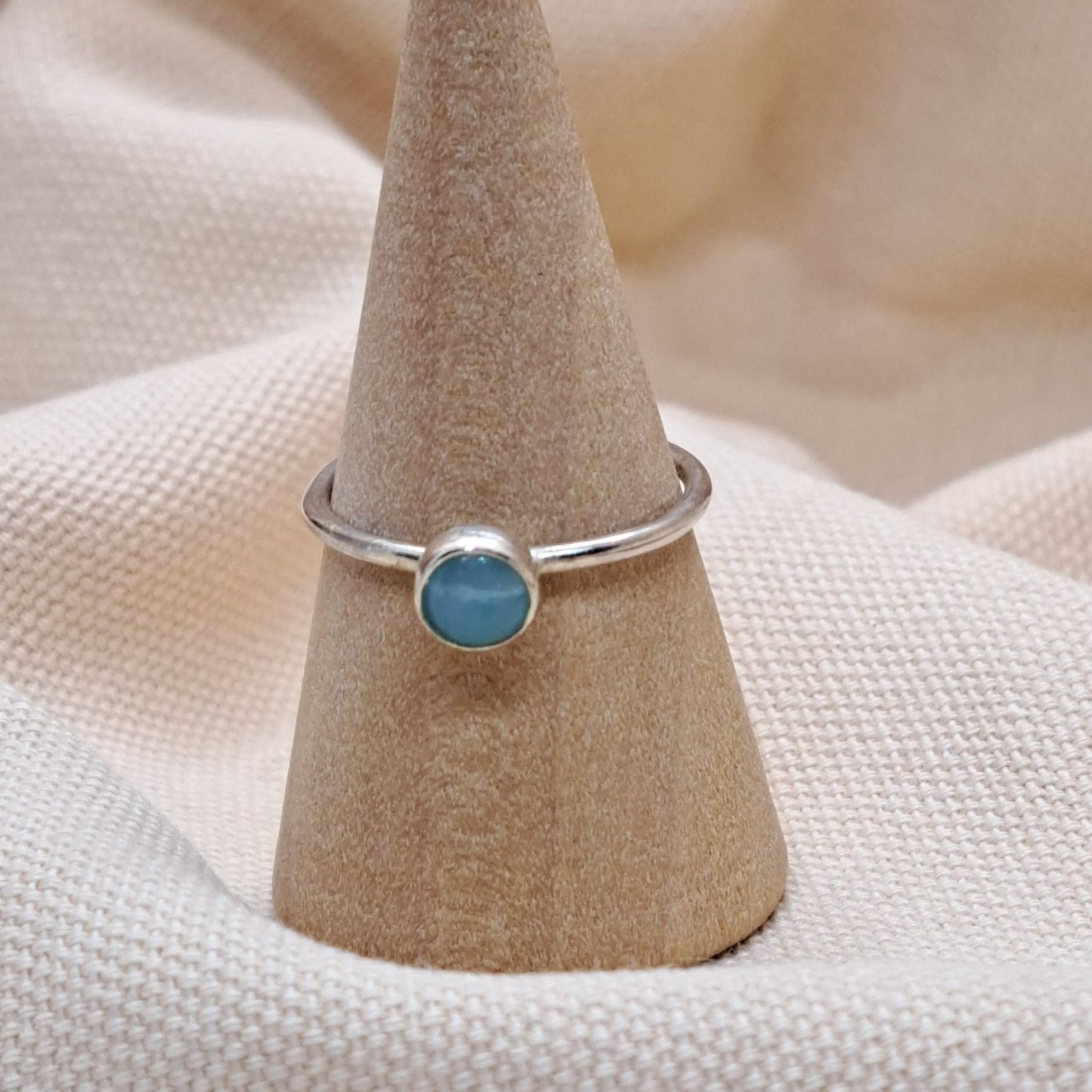 Ren - Amazonite Sterling Silver Stacker Ring